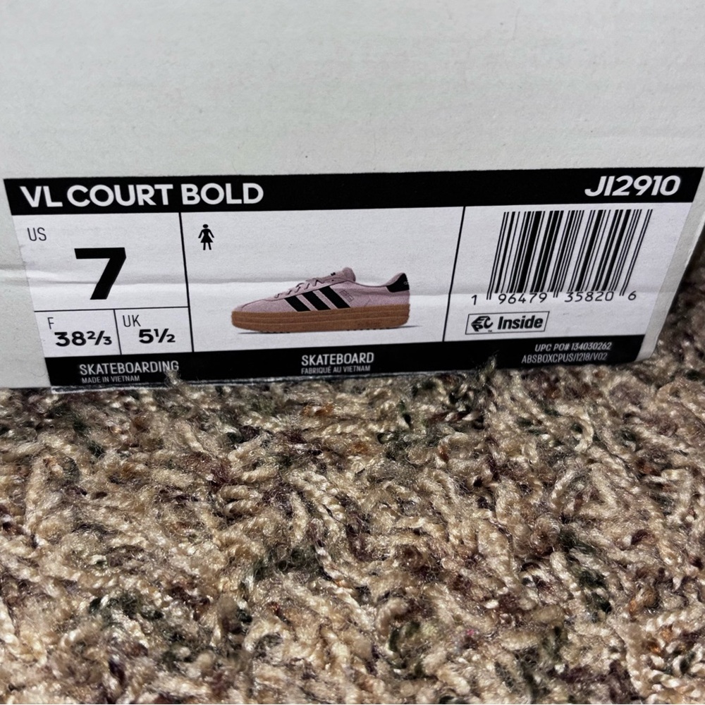 Adidas Women’s Pink Val Court Bold Sneakers Size 7 Platform Lift Shoes New - Picture 2 of 7